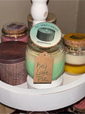 Handmade Key Lime Pie Layered Candle — Green & Cream